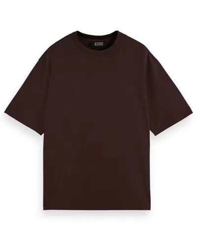 Scotch & Soda Men's Relaxed Fit Short Sleeve Three Crosses Crewneck T-shirt In Brown