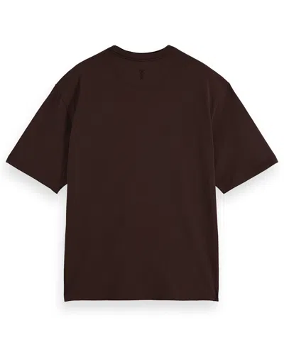 Scotch & Soda Men's Relaxed Fit Short Sleeve Three Crosses Crewneck T-shirt In Brown