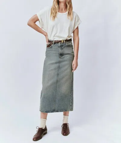 The Great Column Midi Skirt In Monterey Wash In Blue