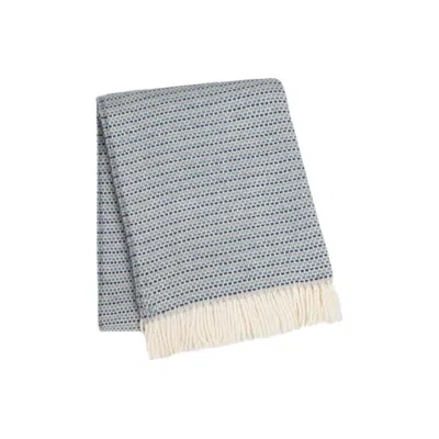 Hivvago 55" X 70" Denim Blue Cotton Blend Woven Plush Throw Blanket With Fringe In Blue