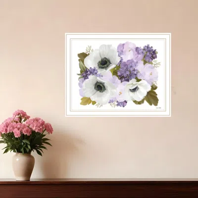 Hivvago Lilacs And Anemone White Framed Print Wall Art In Red