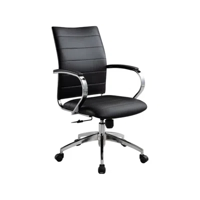 Hivvago Black And Silver Adjustable Height Swivel Rolling Office Chair In Black