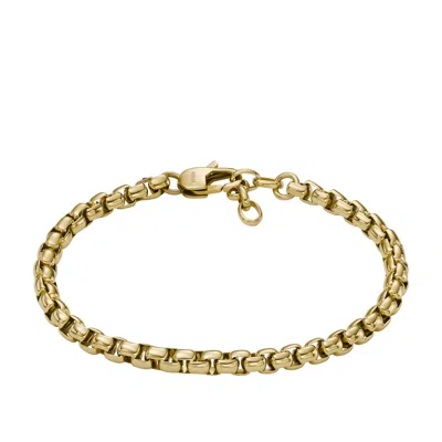 Fossil Men's Ellis Core Chains Gold-tone Stainless Steel Chain Bracelet In Gold