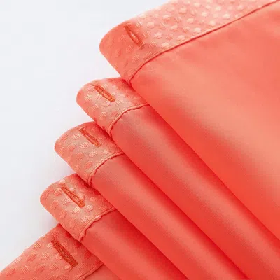 Hivvago Coral Sheer And Grid Shower Curtain And Liner Set In Red