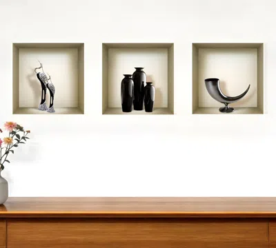 Hivvago Set Of Three Eli Faux Niche 3d Peel And Stick Wall Decals In Multi