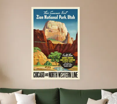 Hivvago Zion National Utah Unframed Print Wall Art In White