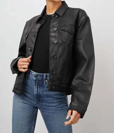 Rails Mulholland Trucker Jacket In Coated Noir In Black