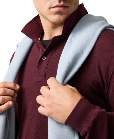 Rodd & Gunn Men's The Gunn Long Sleeve Slim Fit Polo Shirt In Burgundy