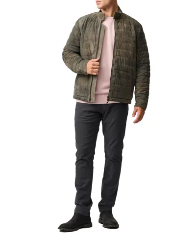 Rodd & Gunn Long Island Quilted Leather Jacket In Gray