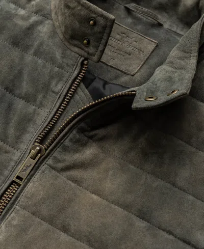 Rodd & Gunn Long Island Quilted Leather Jacket In Gray