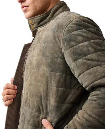 Rodd & Gunn Long Island Quilted Leather Jacket In Gray