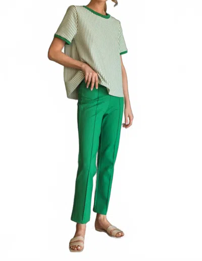 Joh Paula Pointe Knit Pant In Green In Black