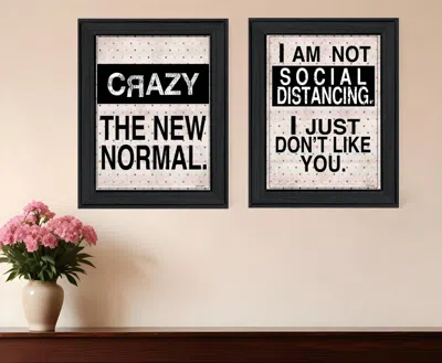 Hivvago Set Of Two The New Normal Black Framed Print Wall Art In Black