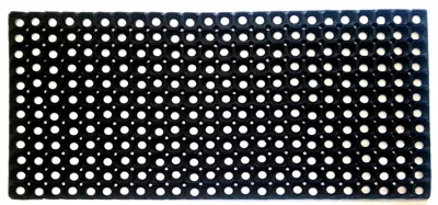 Hivvago 19" X 39" Black Rubber Outdoor Door Mat In Black