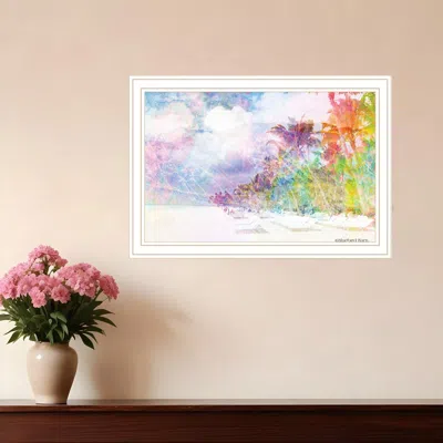Hivvago Rainbow Colors On The Coast White Framed Print Wall Art In White
