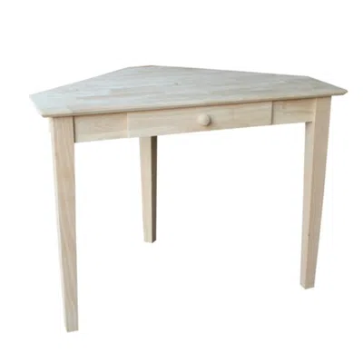 Hivvago Unfinished Wood Corner Desk Laptop Computer Writing Table With Drawer In White