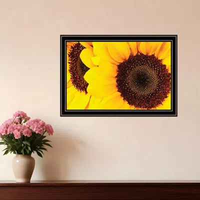 Hivvago Sunflower Portrait Black Framed Print Wall Art In Yellow