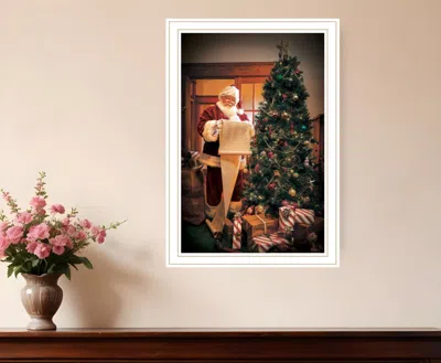Hivvago Naughty Or Nice White Framed Print Wall Art In Multi