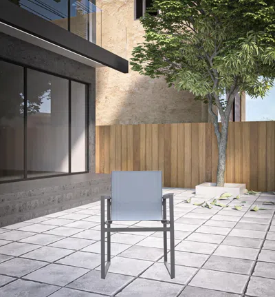 Hivvago Set Of Two 22" Light Gray Metal Outdoor Dining Chair In Gray