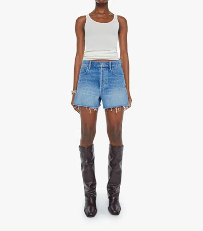 Mother The Main Course Short Fray Jean In Chew Toy In Blue