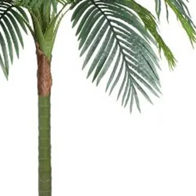Hivvago 46" Green Palm Artificial Tree In A Black Pot In Green