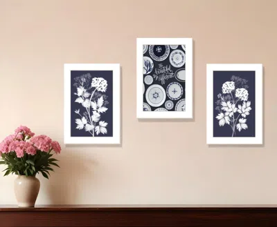 Hivvago Set Of Three Its Beautiful To Be Different White Framed Print Wall Art In White