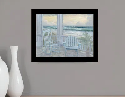 Hivvago Coastal Porch Black Framed Print Wall Art In Black