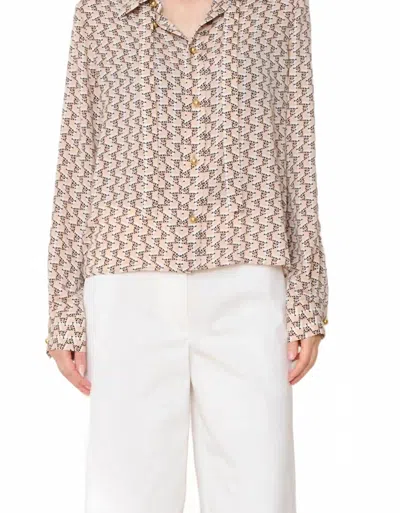 We-ar4 Academy Printed Blouse In Blush Multi In Pink