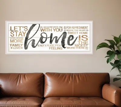 Hivvago Home White Framed Print Wall Art In Brown