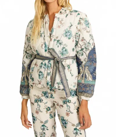 Caballero Ember Long Sleeve Jacket In Cheetah Refelctions In White