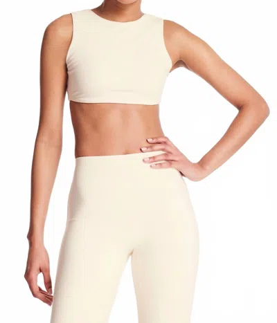 Bandier Calla Crop Cutout Bra In Canvas In Neutral