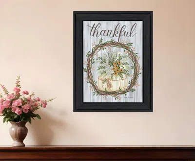 Hivvago Thankful Wreath Black Framed Print Wall Art