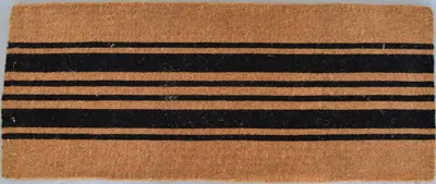Hivvago 24" X 60" Brown And Black Coir Striped Outdoor Door Mat In Brown