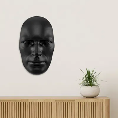 Hivvago 28" X 17" Black Face Resin Oval Hanging Dimensional Sculpture In Black