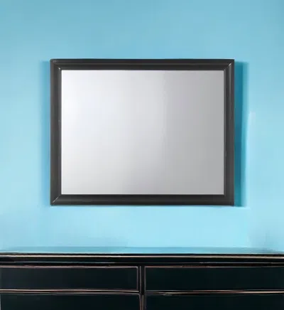 Hivvago 36" Black Wood Framed Mounted Dresser Mirror In Black