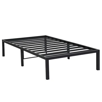 Hivvago Twin Xl Size Heavy Duty Black Metal Platform Bed Frame In Black