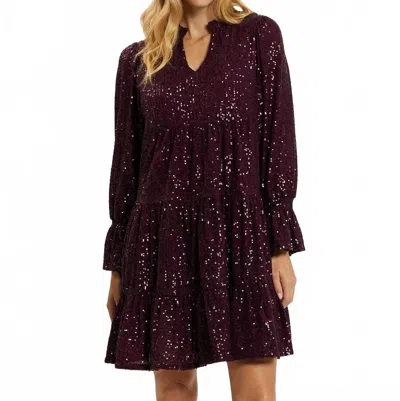 Jude Connally Tammi Sequin Mini Dress In Garnet In Burgundy