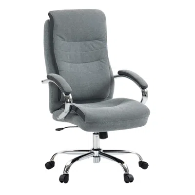 Hivvago Gray And Silver Adjustable Height Swivel Rolling Executive Office Chair In Gray