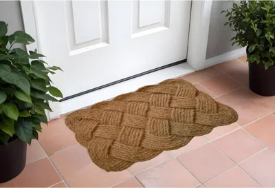 Hivvago 24" X 37" Brown Coir Weave Outdoor Door Mat In Brown