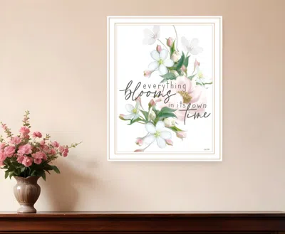 Hivvago Everything Bloom White Framed Print Wall Art In White