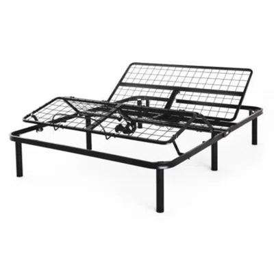 Hivvago Twin Xl Steel Adjustable Bed Frame Base With Remote Control In Black