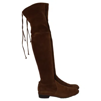 Stuart Weitzman Lowland Over-the-knee Boots In Brown Suede In Brown
