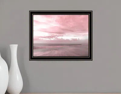 Hivvago Pink Beach Emotions Black Framed Print Wall Art In Pink
