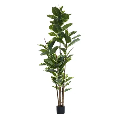 Hivvago 46" Green Artificial Tree In A Black Pot In Green