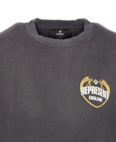 Represent Washed-effect Black Cotton Sweatshirt In Black