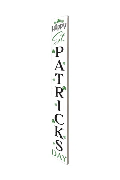 Hivvago 72" White Black And Green Solid Wood Happy St Patrick's Day Porch Sign In White