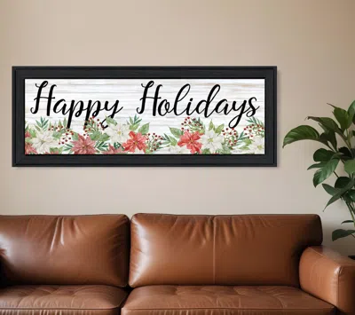 Hivvago Happy Holiday Black Framed Print Wall Art In Multi