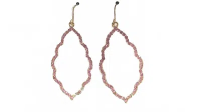 Mys Wholesale Blush Sparkle Moroccan Earrings In Pink In Gold
