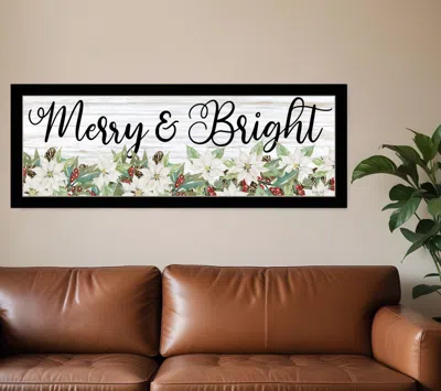 Hivvago Merry And Bright Black Framed Print Wall Art In Multi