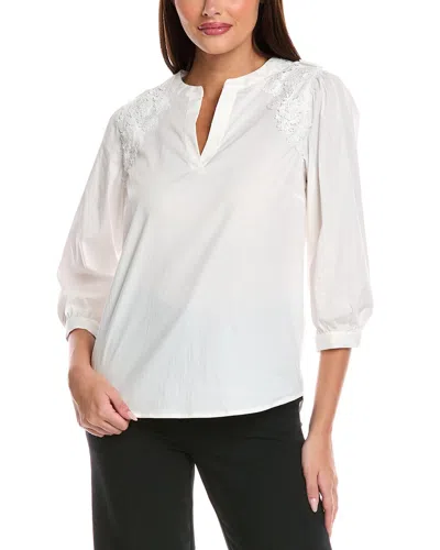 T Tahari A-line Blouse In White